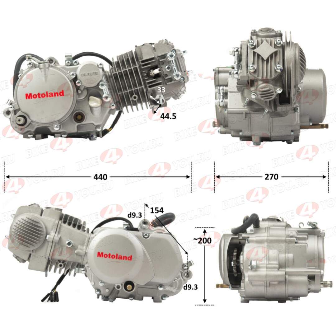 Двигатель 150см3 1P60FMJ YX W150-5 (56*60) нижний стартер