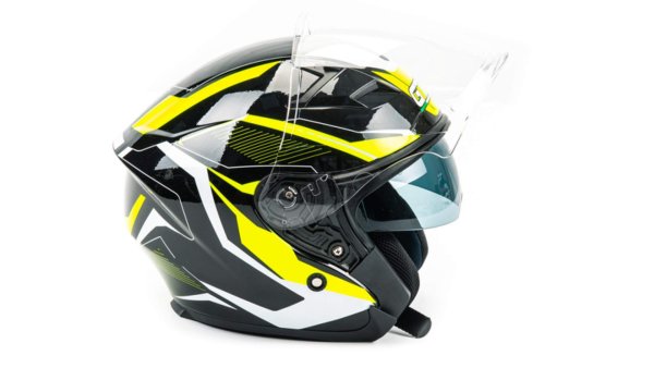 Шлем мото открытый GTX 278 #2 (L) BLACK/FLUO YELLOW WHITE (2 визора)